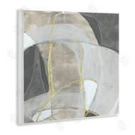 June Erica Vess | Curved Shape Abstraction Grey Beige Gold