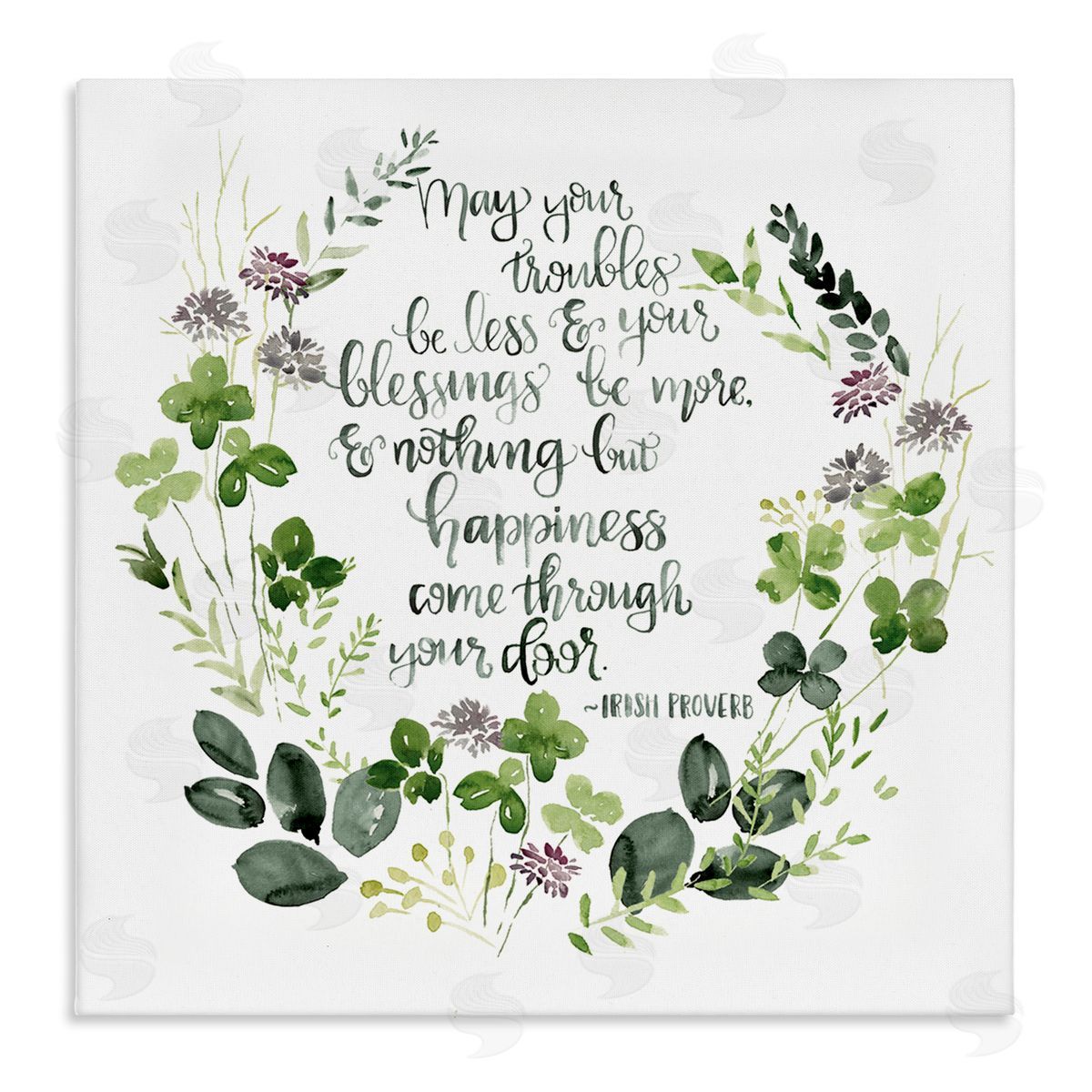Troubles Be Less Irish Proverbs Canvas Wall Art, Home Decor by Jennifer Paxton Parker