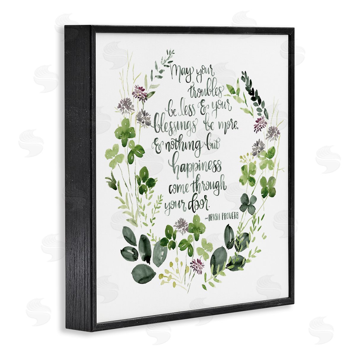 Troubles Be Less Irish Proverbs Black Frame Print Wall Art, Home Decor by Jennifer Paxton Parker