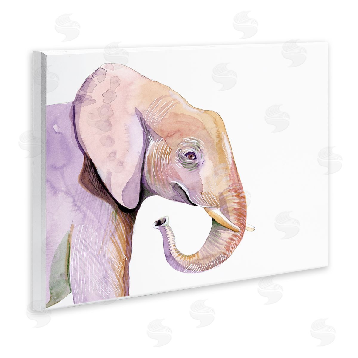 Alicia Ludwig Happy Elephant Smile Purple Red Safari Animal Wall Plaque Art