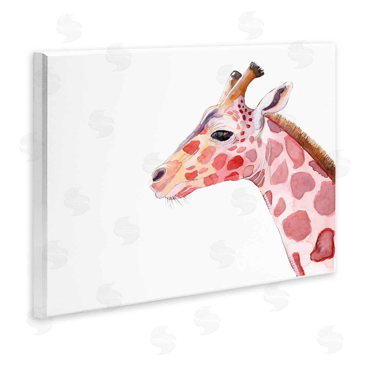 Alicia Ludwig Calm Giraffe Portrait Red Brown Safari Animal Wall Plaque Art