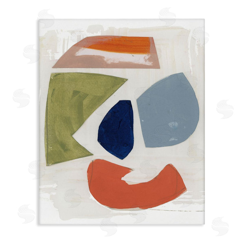 Unknown Artist | Collage of Abstract Shapes Green Orange Blue