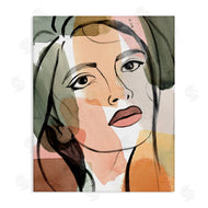 Annie Warren | Female Portrait Bold Lips Abstract Paint Strokes