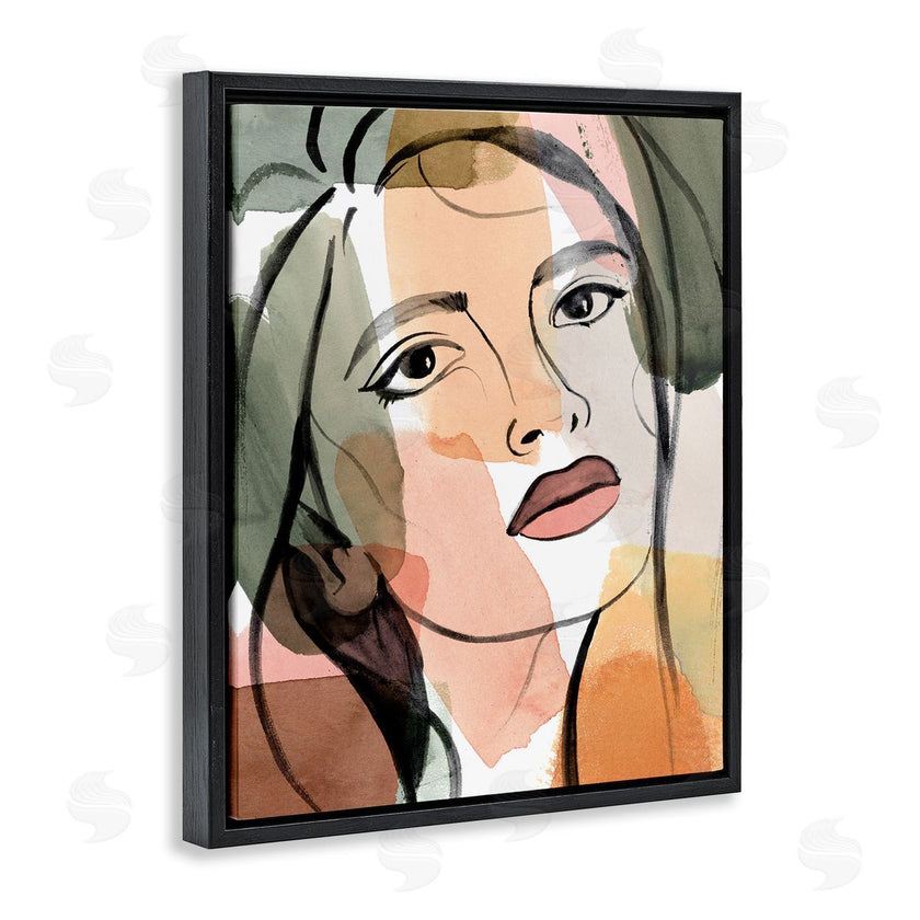 Annie Warren | Female Portrait Bold Lips Abstract Paint Strokes