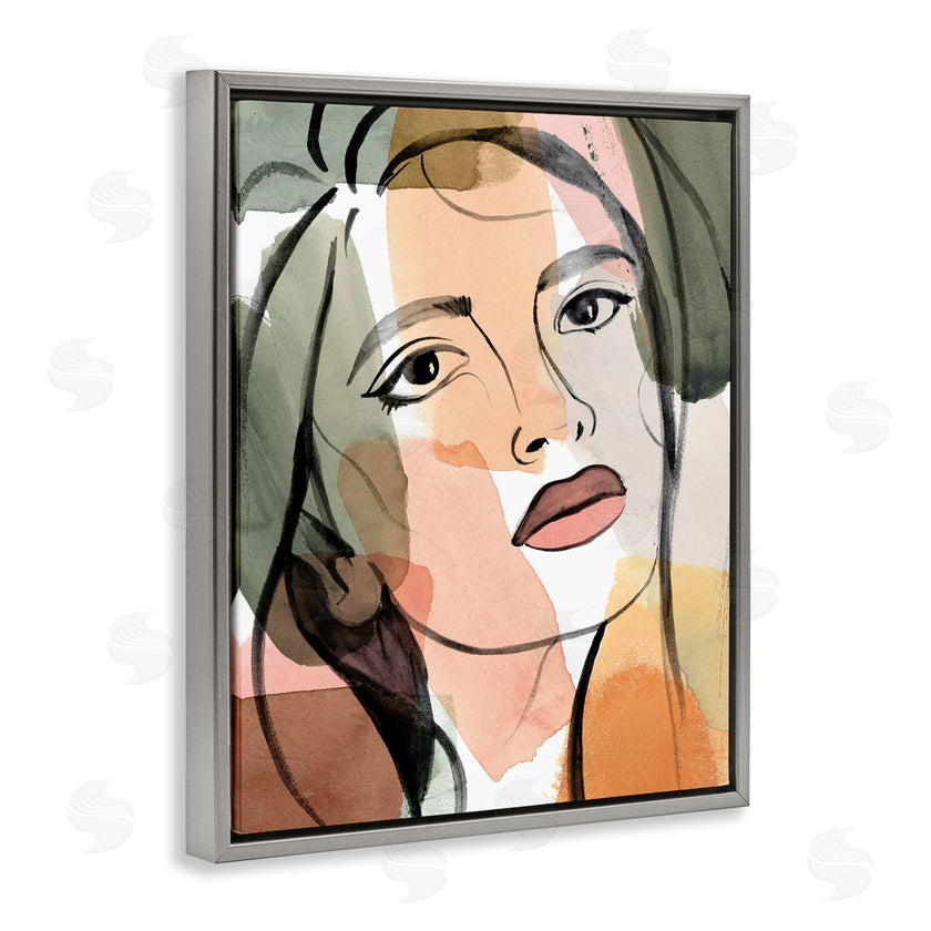 Annie Warren | Female Portrait Bold Lips Abstract Paint Strokes