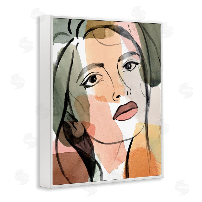 Annie Warren | Female Portrait Bold Lips Abstract Paint Strokes