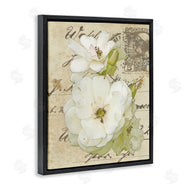 Alonzo Saunders | White Country Florals over Vintage Postal Card