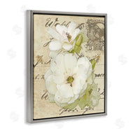 Alonzo Saunders | White Country Florals over Vintage Postal Card