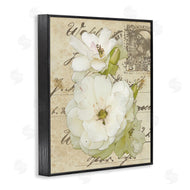 Alonzo Saunders | White Country Florals over Vintage Postal Card