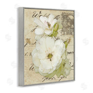 Alonzo Saunders | White Country Florals over Vintage Postal Card