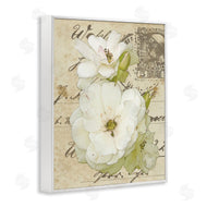 Alonzo Saunders | White Country Florals over Vintage Postal Card