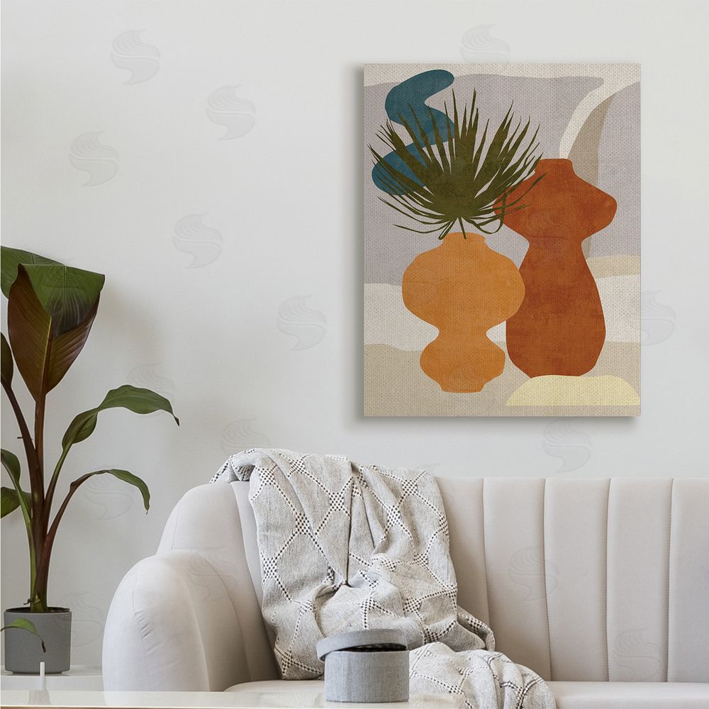 Melissa Wang Western Abstract Vases Brown Orange Green