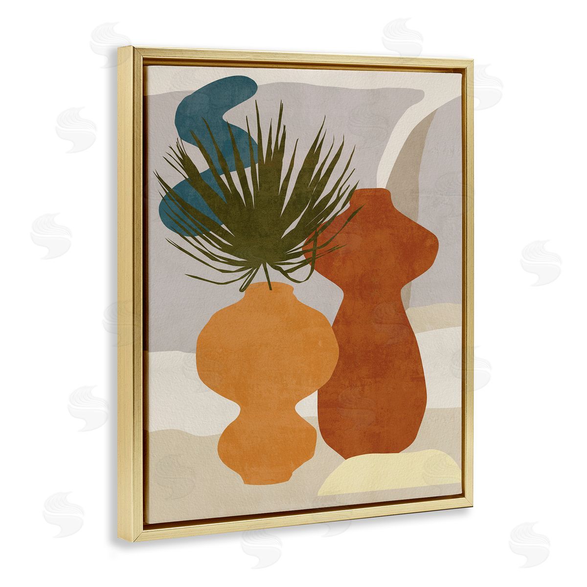 Melissa Wang Western Abstract Vases Brown Orange Green