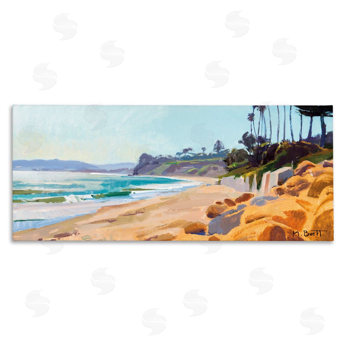 Summer Beach Landscape Painting Canvas Wall Art, Home Decor by Marcia Burtt