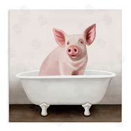 Elizabeth Tyndall | Pink Farm Pig in Country Bath Tub