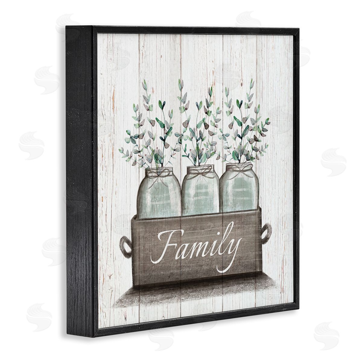 Eucalyptus Foliage Jars Black Frame Print Wall Art, Home Decor by Elizabeth Tyndall