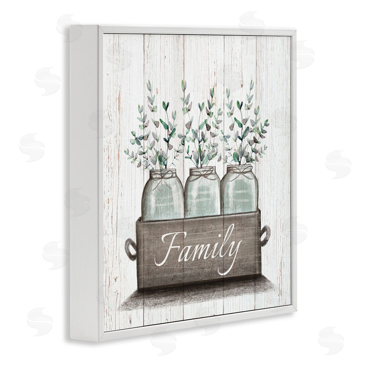 Eucalyptus Foliage Jars White Frame Print Wall Art, Home Decor by Elizabeth Tyndall