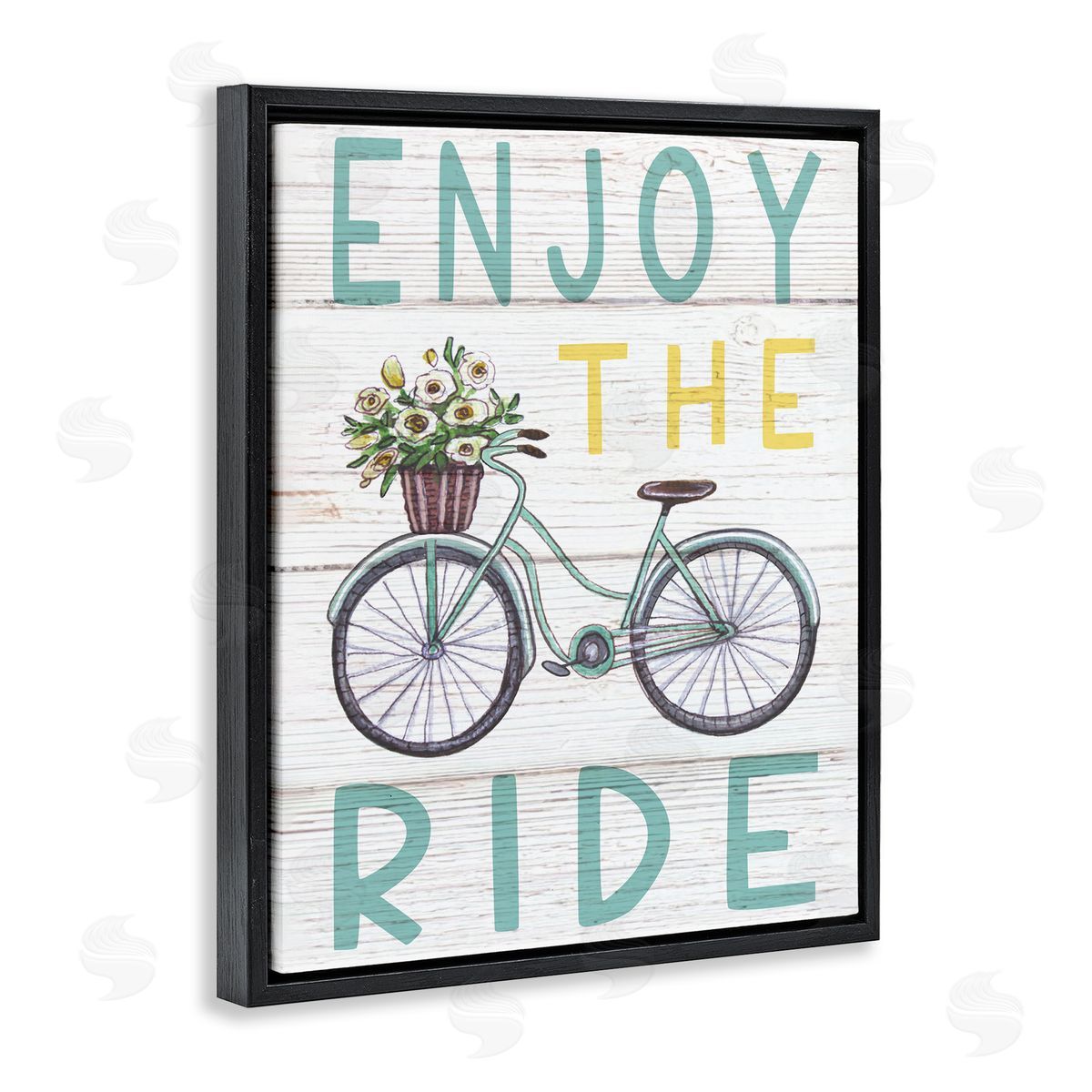 Elizabeth Tyndall Enjoy the Ride Phrase Flower Basket Bicycle