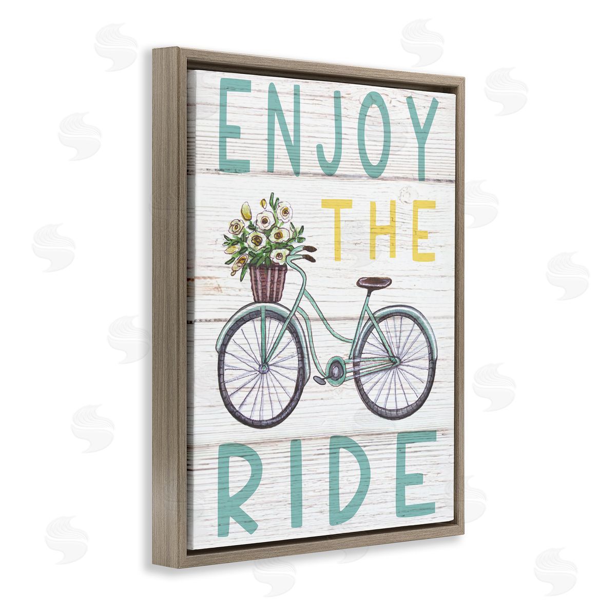Elizabeth Tyndall Enjoy the Ride Phrase Flower Basket Bicycle