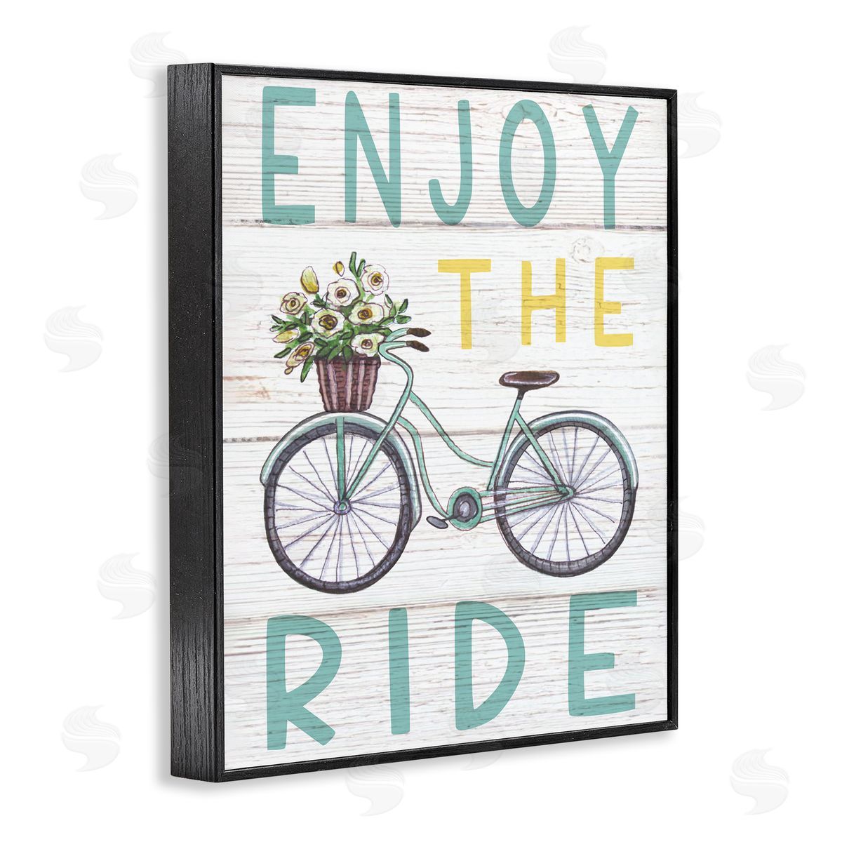 Elizabeth Tyndall Enjoy the Ride Phrase Flower Basket Bicycle