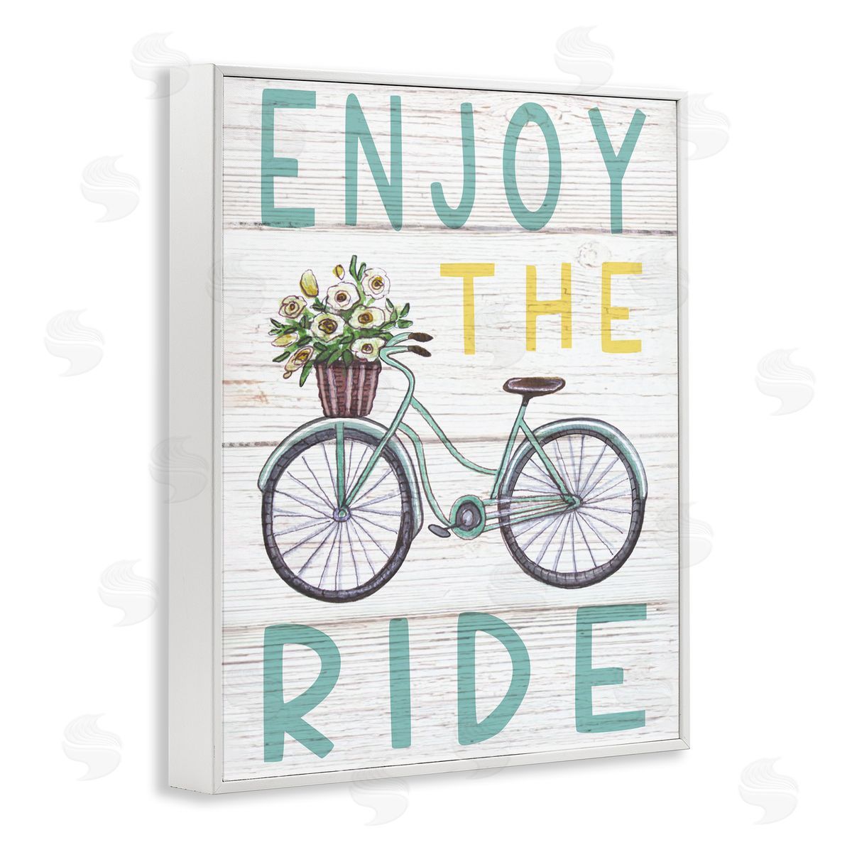 Elizabeth Tyndall Enjoy the Ride Phrase Flower Basket Bicycle