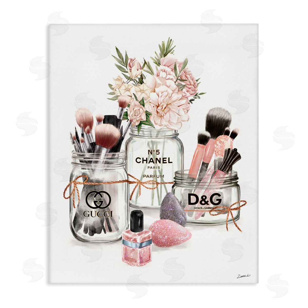 Ziwei Li Fashion Cosmetic Brushes in Glam Jars 