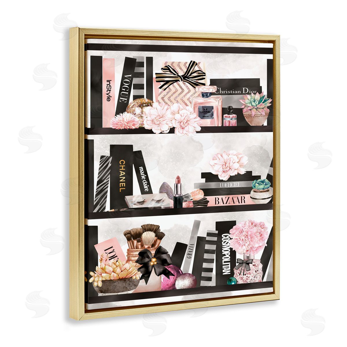 Ziwei Li Fashion Bookshelf Glam Cosmetic Accessories and Books