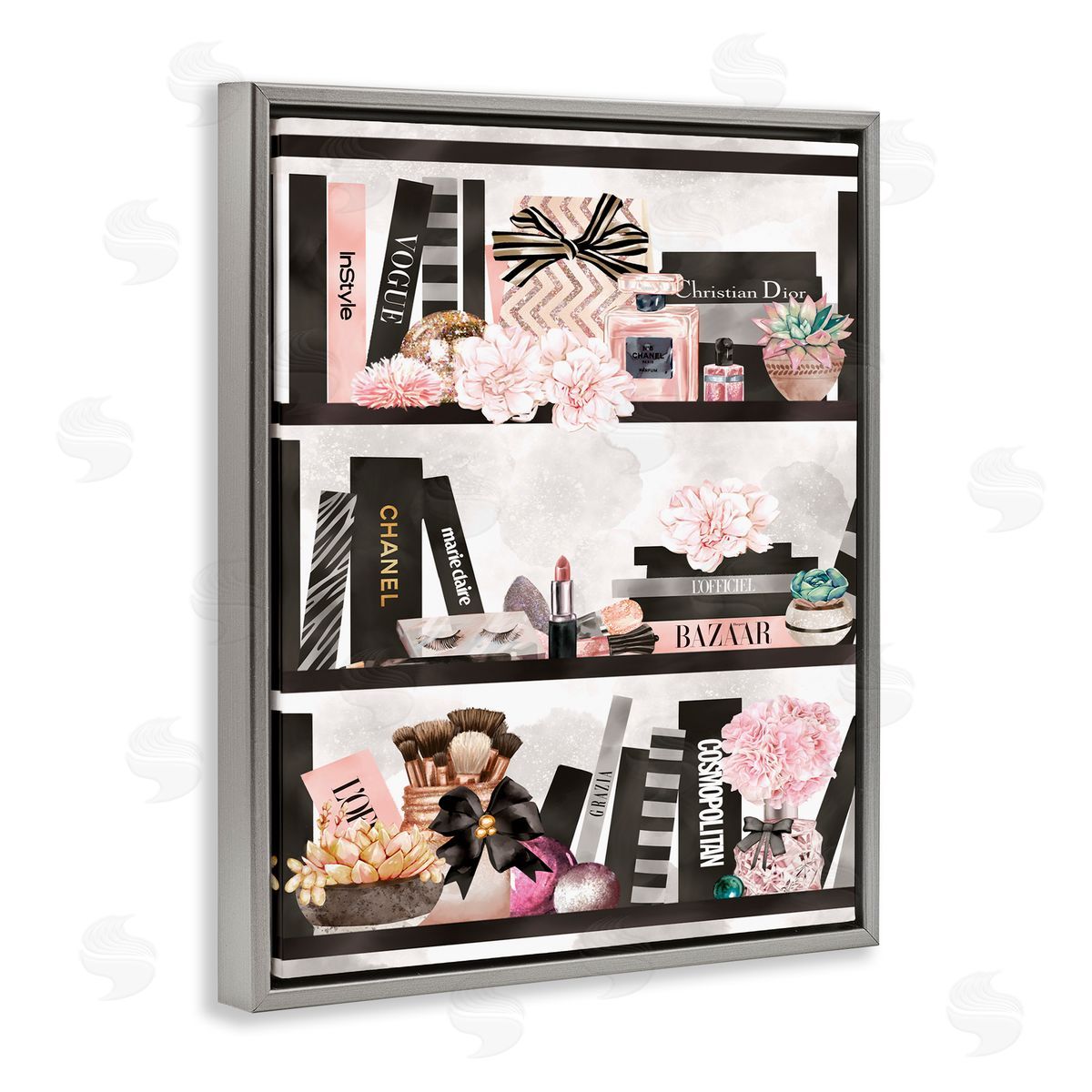 Ziwei Li Fashion Bookshelf Glam Cosmetic Accessories and Books