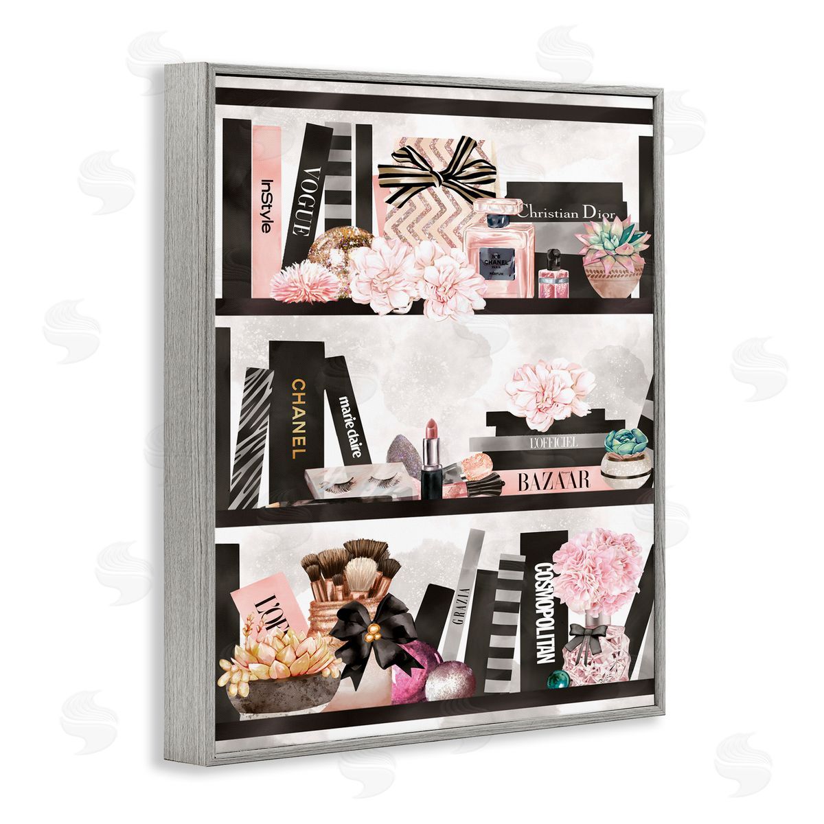 Ziwei Li Fashion Bookshelf Glam Cosmetic Accessories and Books