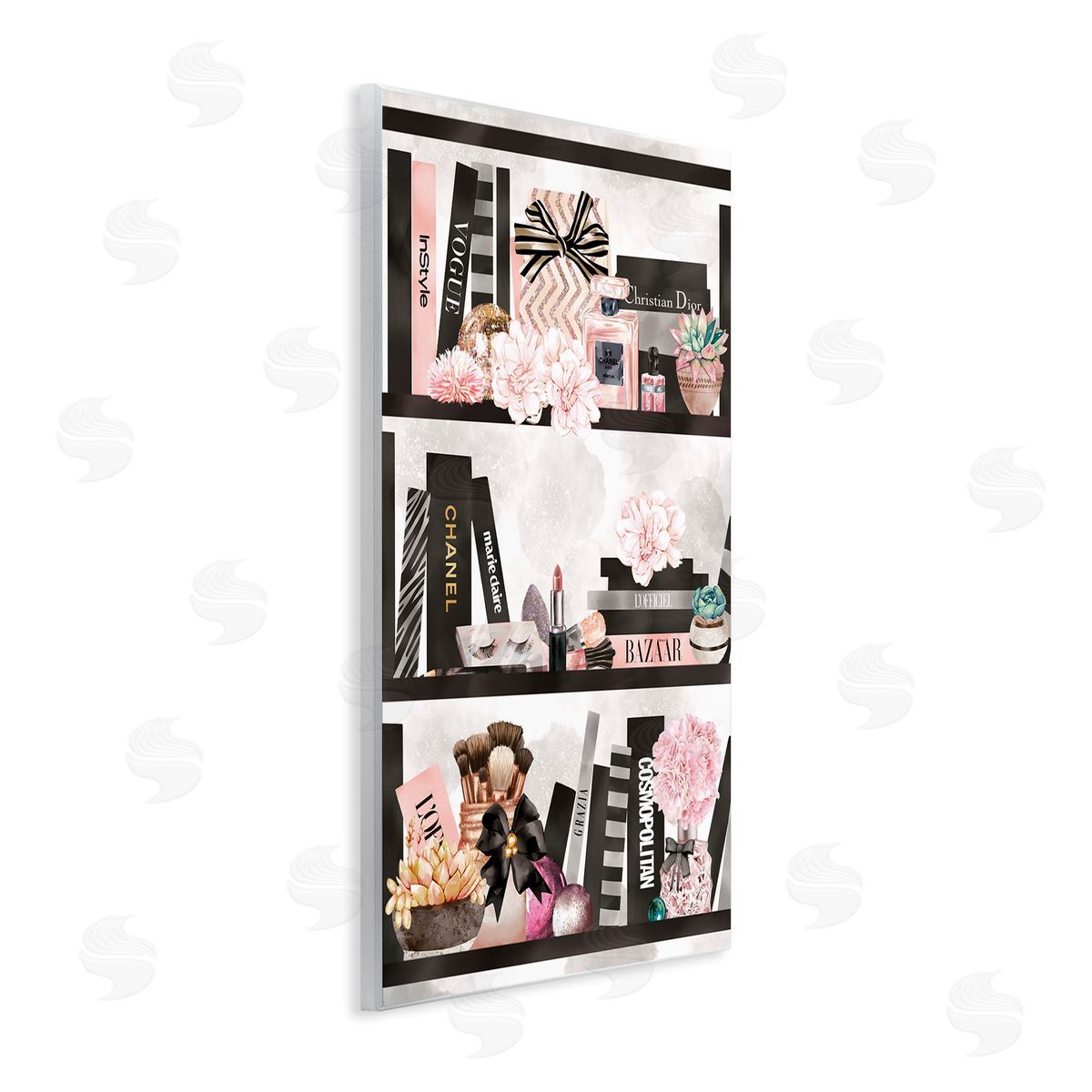 Ziwei Li Fashion Bookshelf Glam Cosmetic Accessories and Books