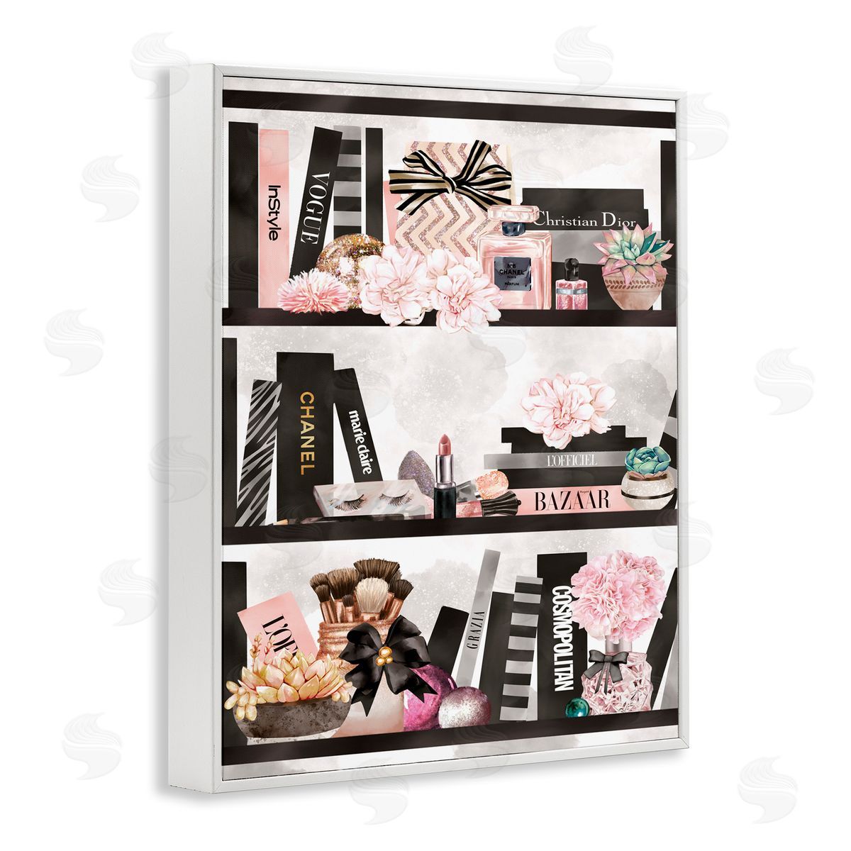 Ziwei Li Fashion Bookshelf Glam Cosmetic Accessories and Books