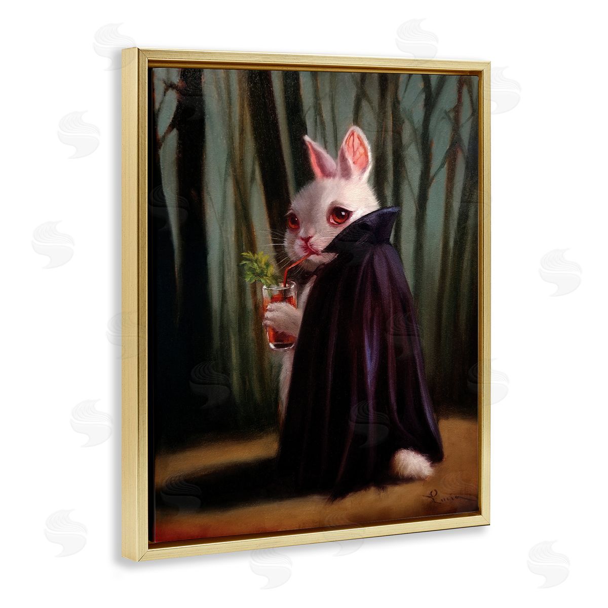 Lucia Heffe_sidernan Vampire Rabbit Drinking Bloody Mary Dark Forest