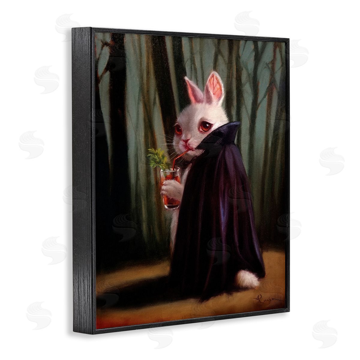 Lucia Heffe_sidernan Vampire Rabbit Drinking Bloody Mary Dark Forest
