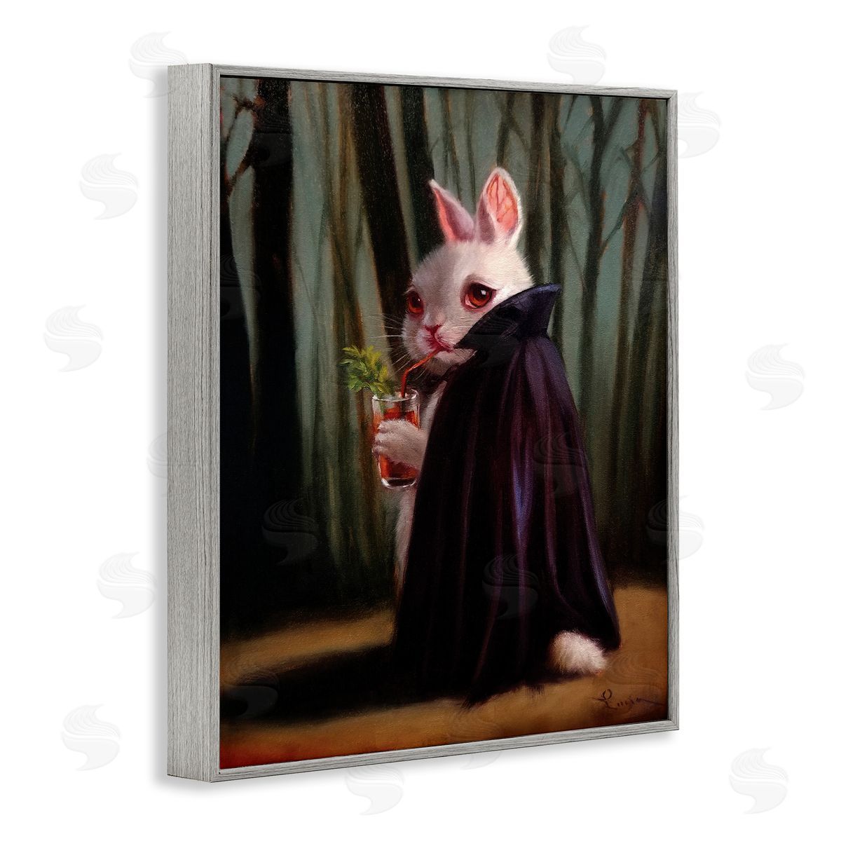 Lucia Heffe_sidernan Vampire Rabbit Drinking Bloody Mary Dark Forest