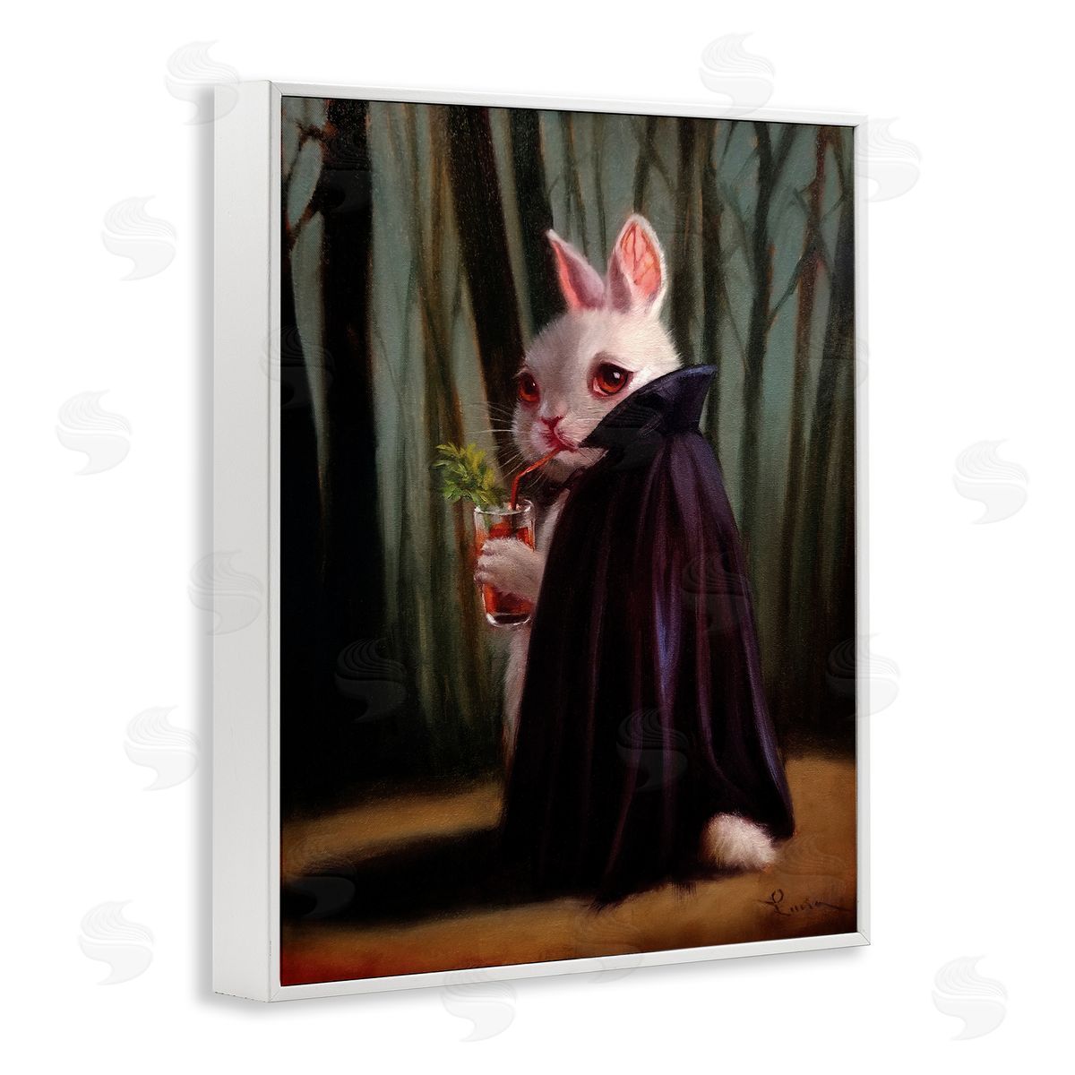 Lucia Heffe_sidernan Vampire Rabbit Drinking Bloody Mary Dark Forest