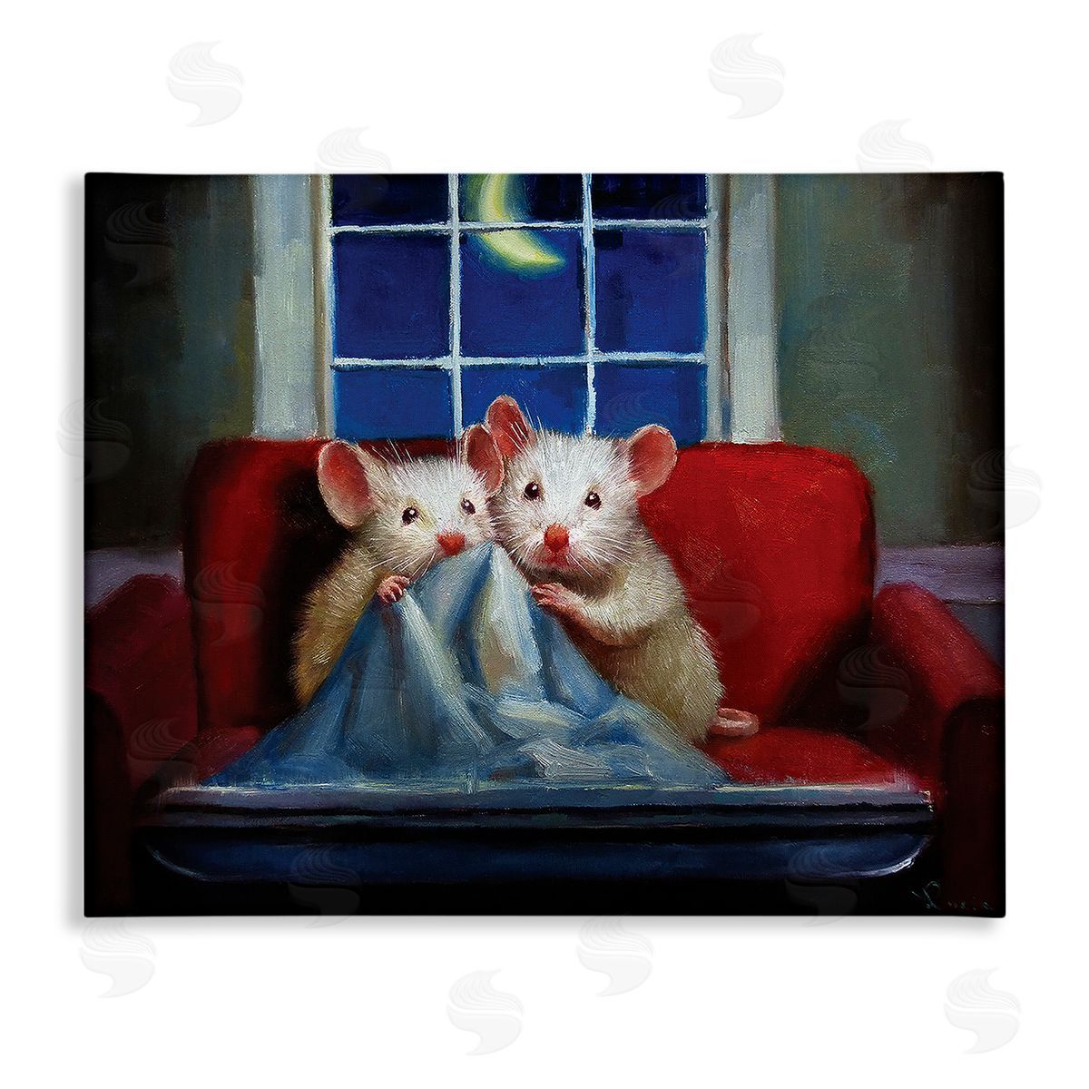 Lucia Heffe_sidernan House Mice Snuggling Under Blanket Watching TV