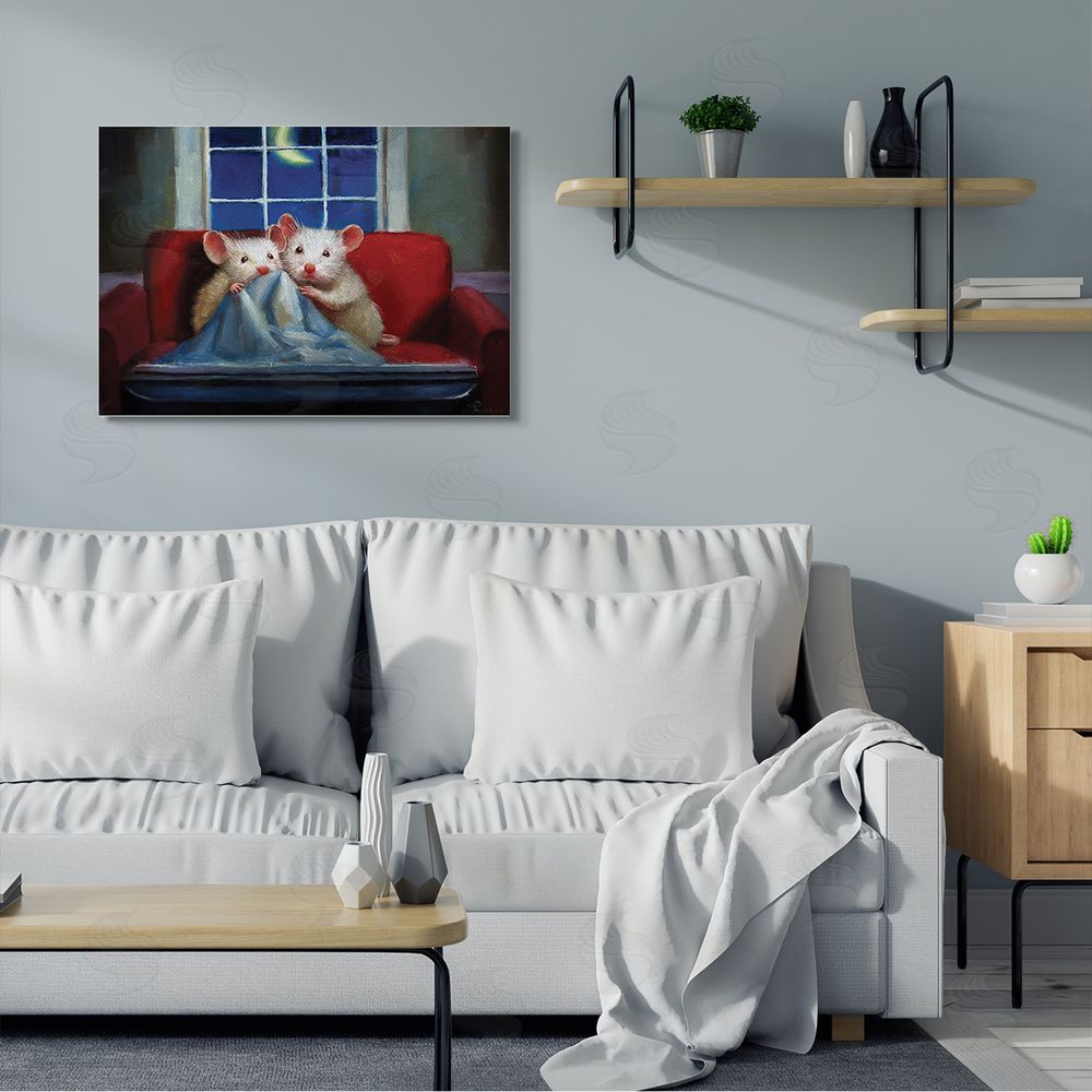 Lucia Heffe_sidernan House Mice Snuggling Under Blanket Watching TV