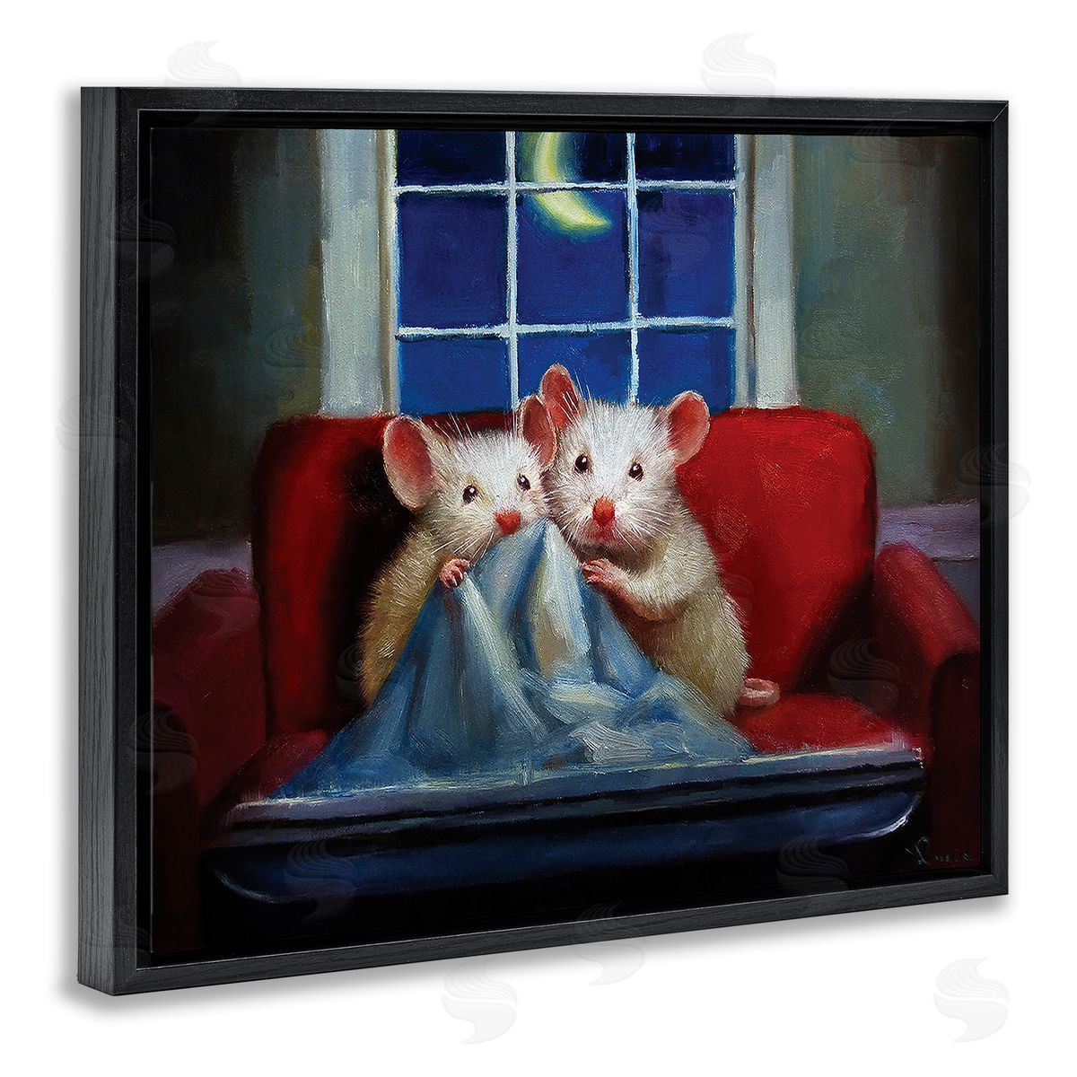 Lucia Heffe_sidernan House Mice Snuggling Under Blanket Watching TV