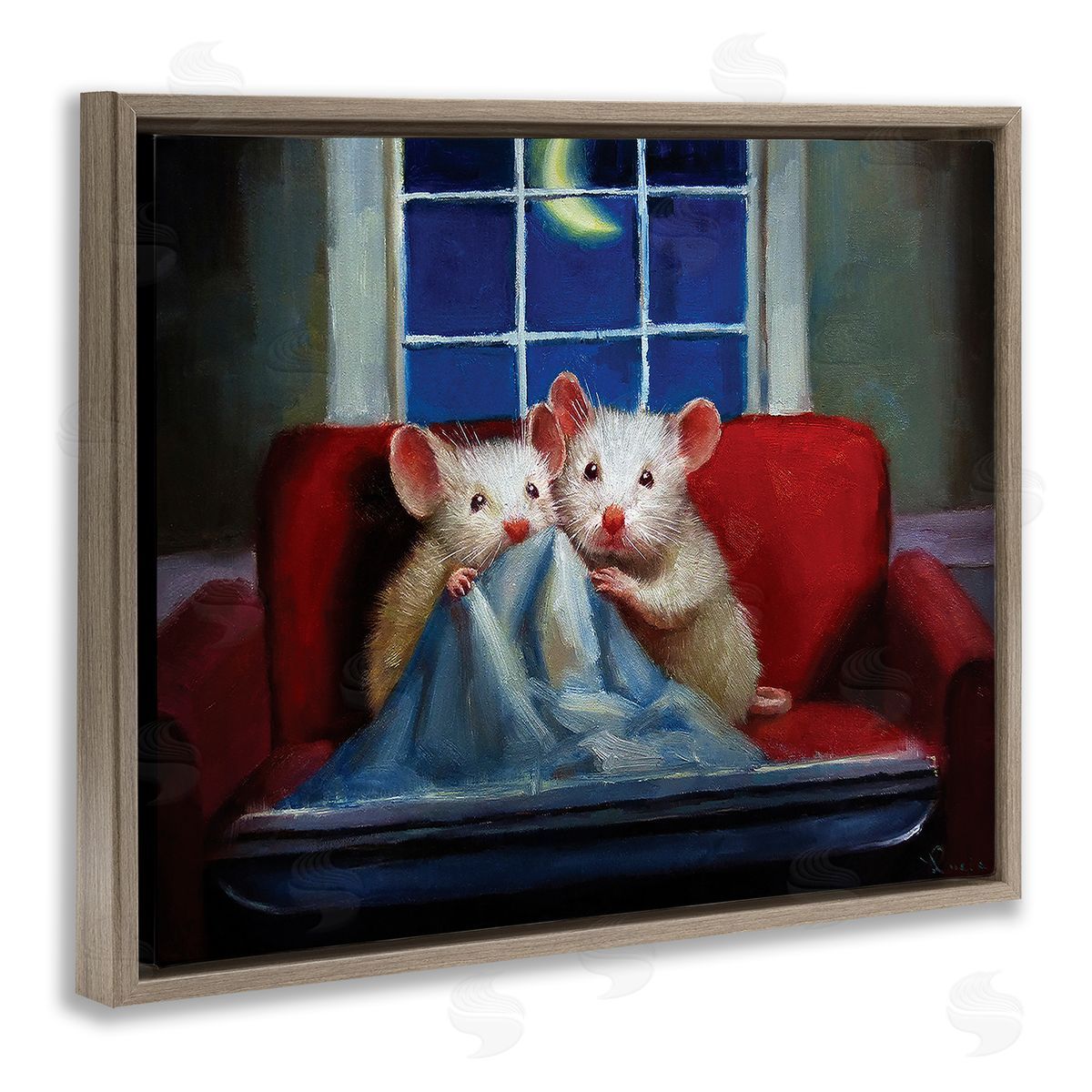 Lucia Heffe_sidernan House Mice Snuggling Under Blanket Watching TV