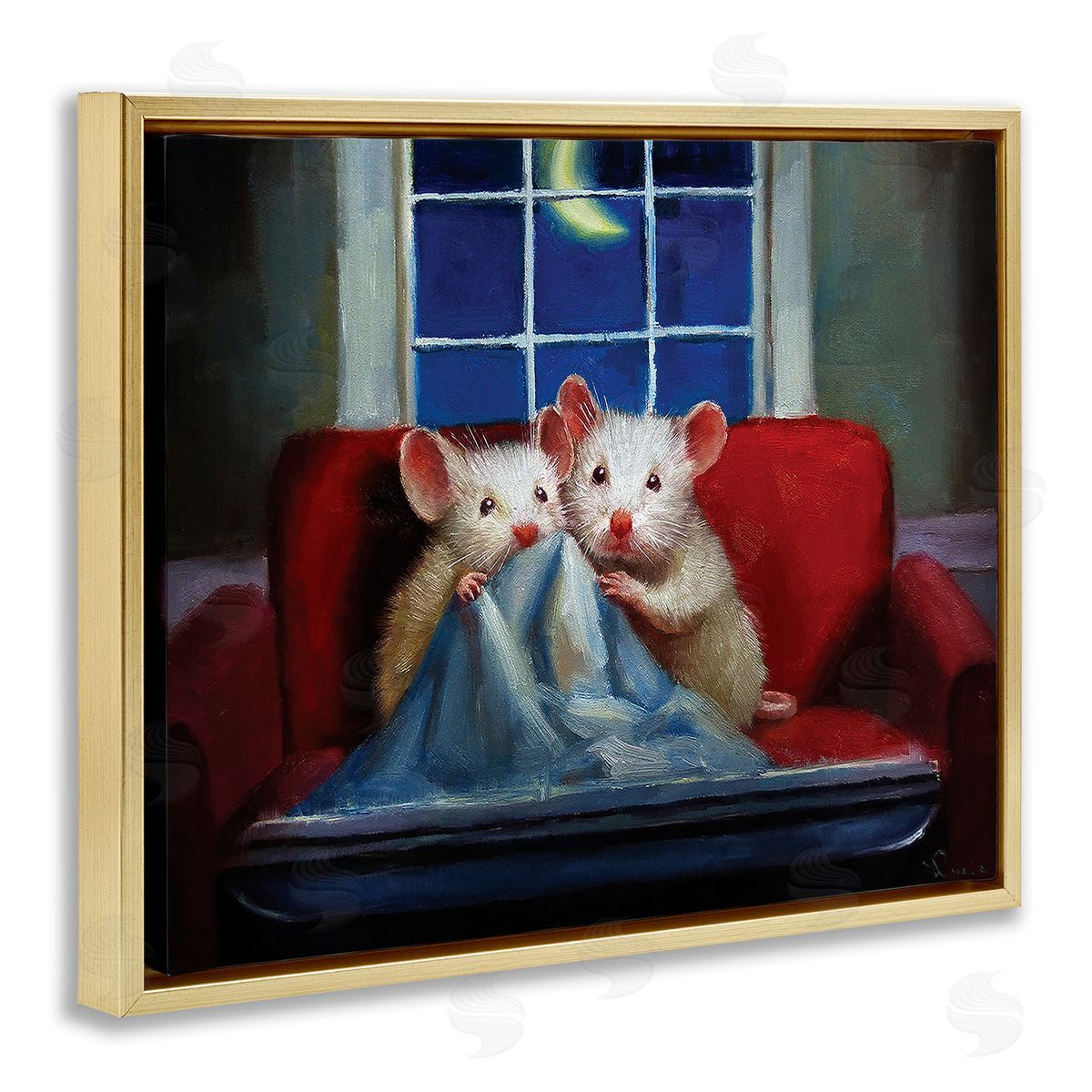 Lucia Heffe_sidernan House Mice Snuggling Under Blanket Watching TV