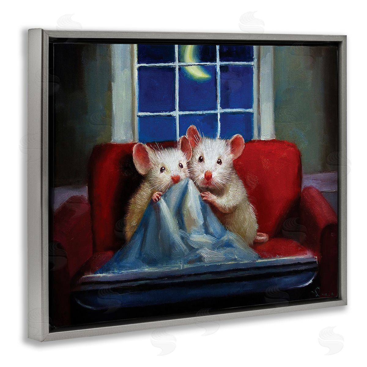 Lucia Heffe_sidernan House Mice Snuggling Under Blanket Watching TV