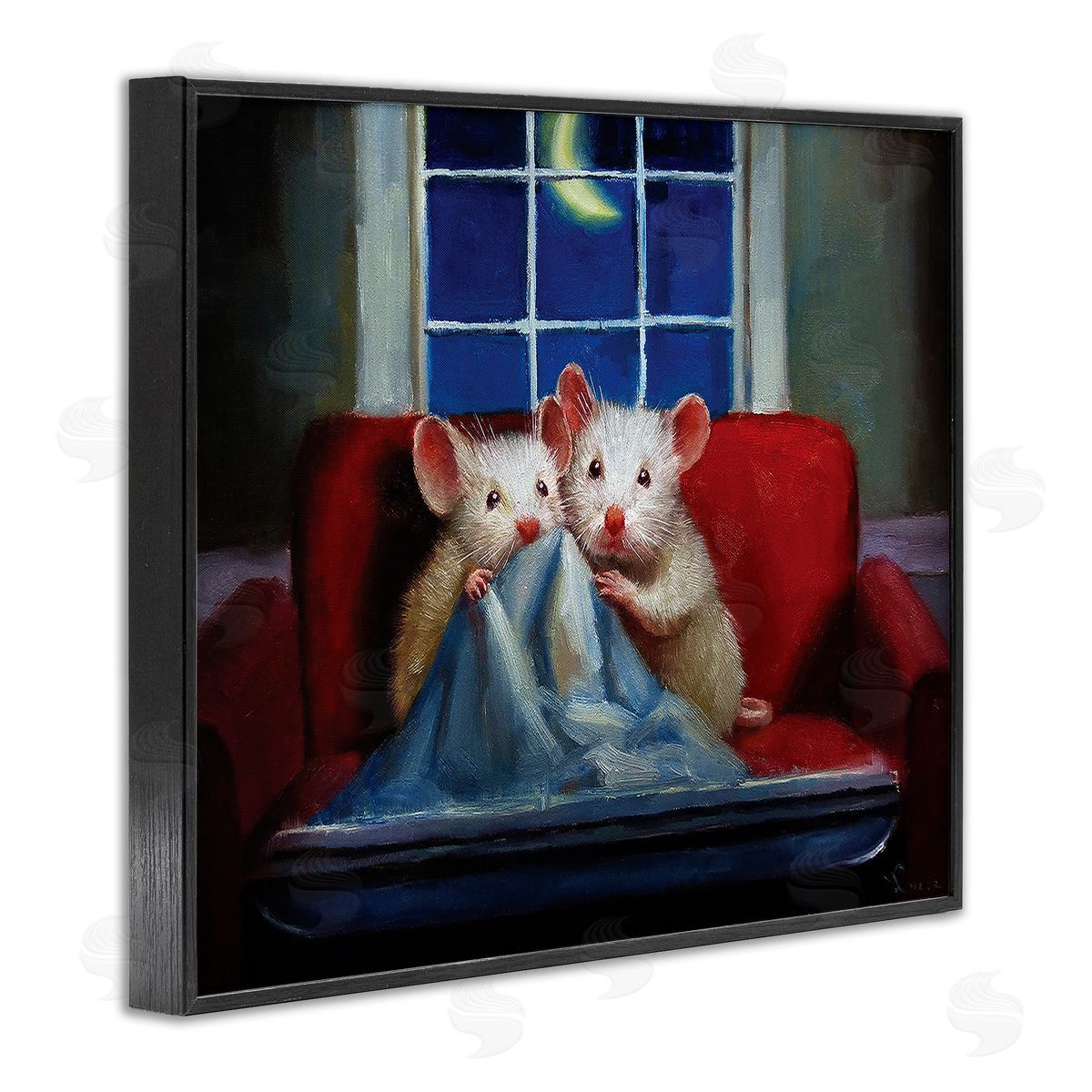 Lucia Heffe_sidernan House Mice Snuggling Under Blanket Watching TV
