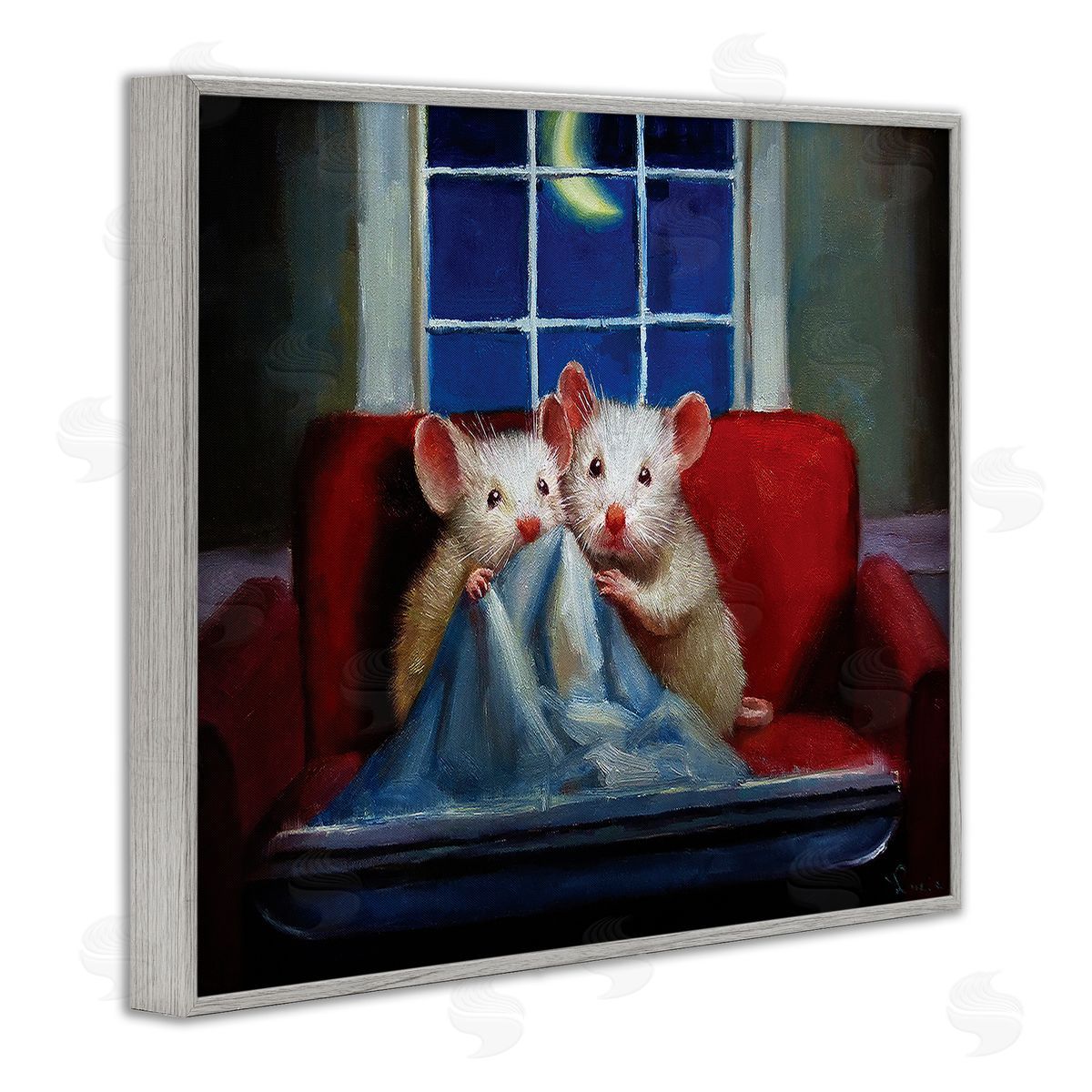 Lucia Heffe_sidernan House Mice Snuggling Under Blanket Watching TV