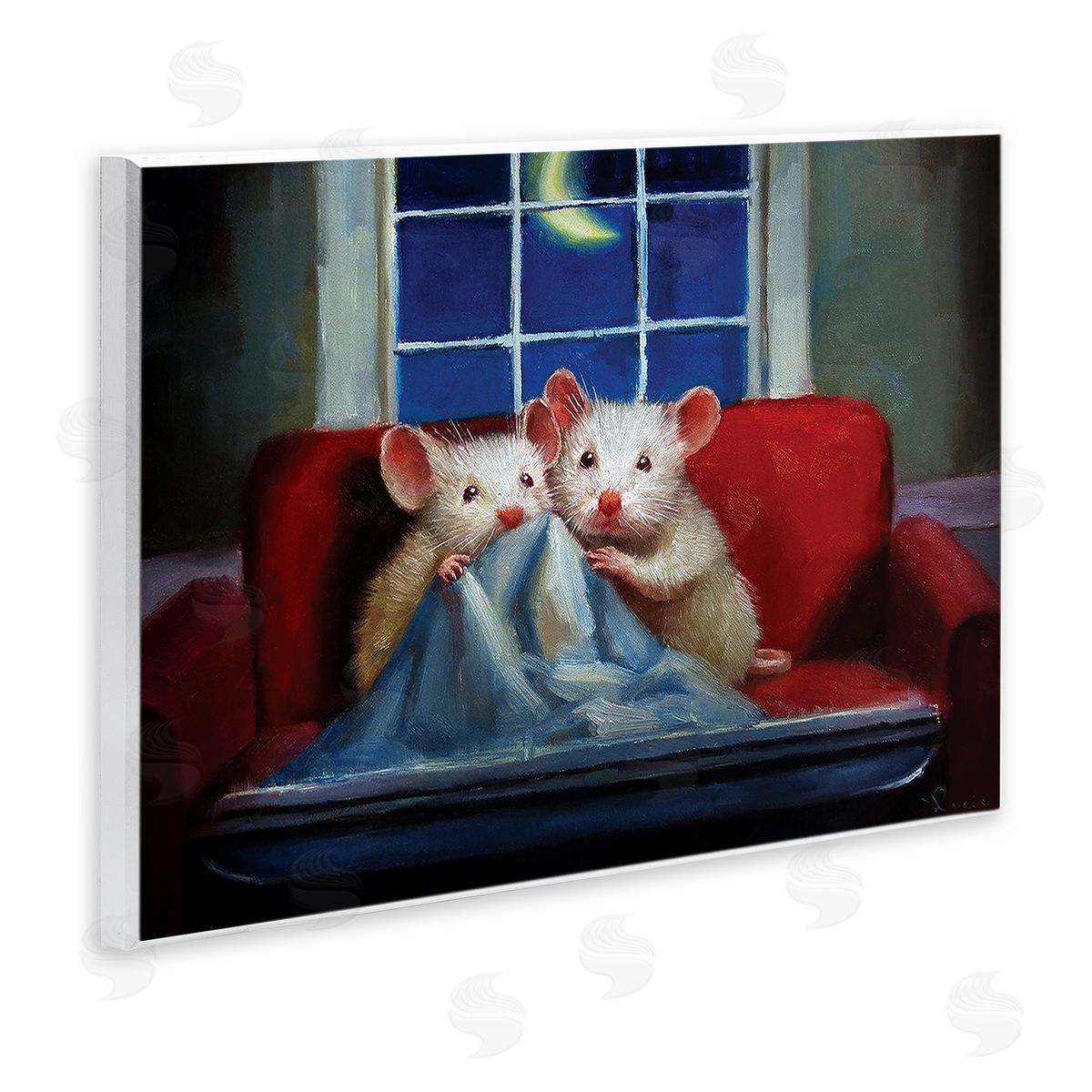 Lucia Heffe_sidernan House Mice Snuggling Under Blanket Watching TV