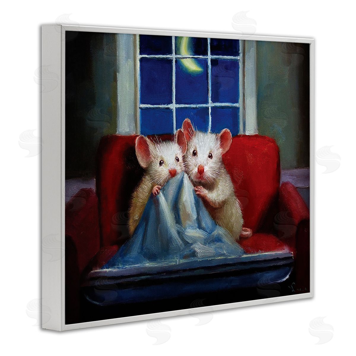 Lucia Heffe_sidernan House Mice Snuggling Under Blanket Watching TV