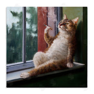 Lucia Heffernan | Cat Smoking Lounging in Window