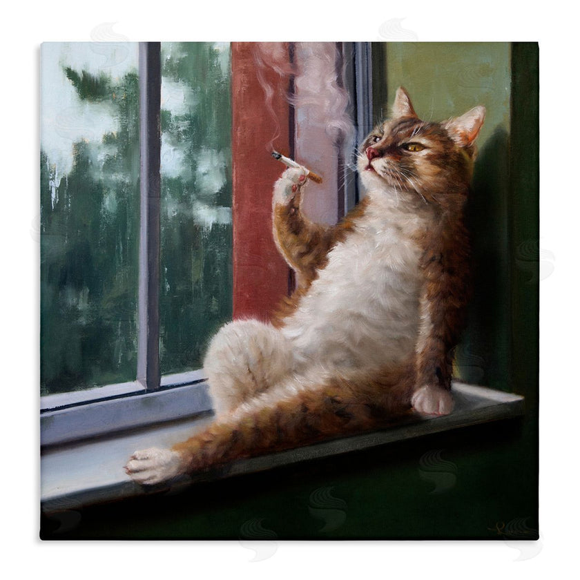 Lucia Heffernan | Cat Smoking Lounging in Window