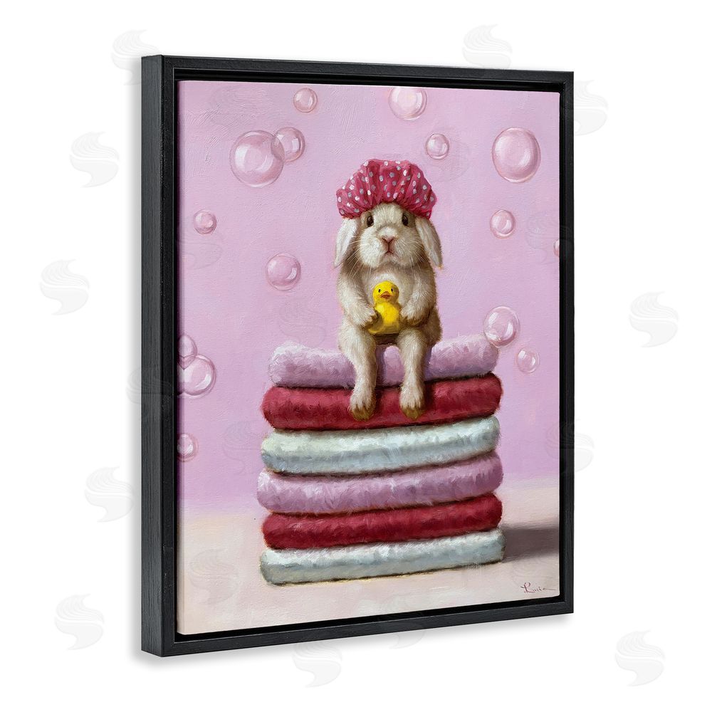 Lucia Heffe_sidernan Cute Baby Rabbit on Bath Towels Soap Bubbles
