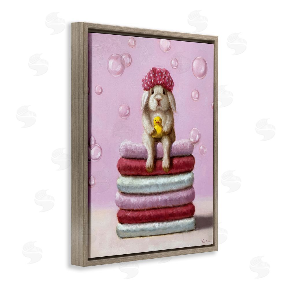 Lucia Heffe_sidernan Cute Baby Rabbit on Bath Towels Soap Bubbles