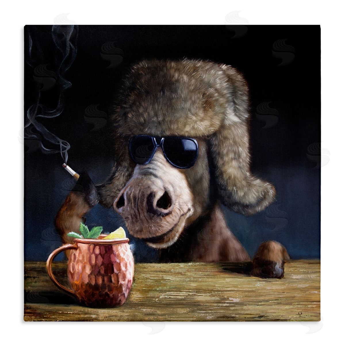 Moscow Mule Funny Animal Canvas Wall Art, Home Decor by Lucia Heffernan